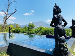 Outdoor pool, pool umbrellas, sun loungers - D'Taman Cabin Kintamani (Kintamani)