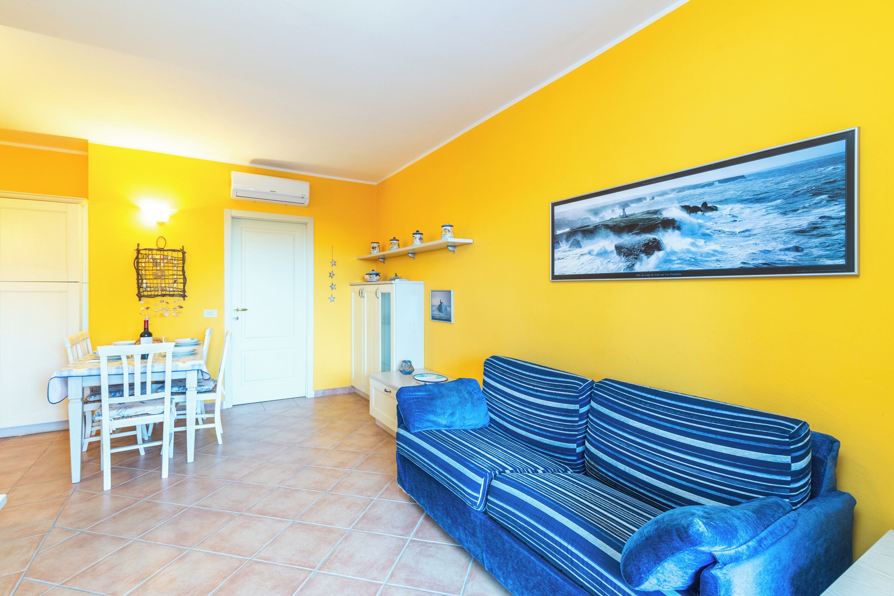 21-inch flat-screen TV with cable channels, TV