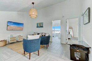 Smart TV, fireplace - Oceanfront Paradise | Unwind w/ Mesmerizing Ocean Views |Sun-Soaked Deck |2 Suites |Private Yard (Ponte Vedra Beach)