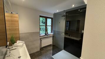 Dusche, Haartrockner, Handtücher