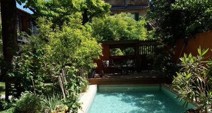 Belle et ancienne maison dans le centre historique, jardin et bassin