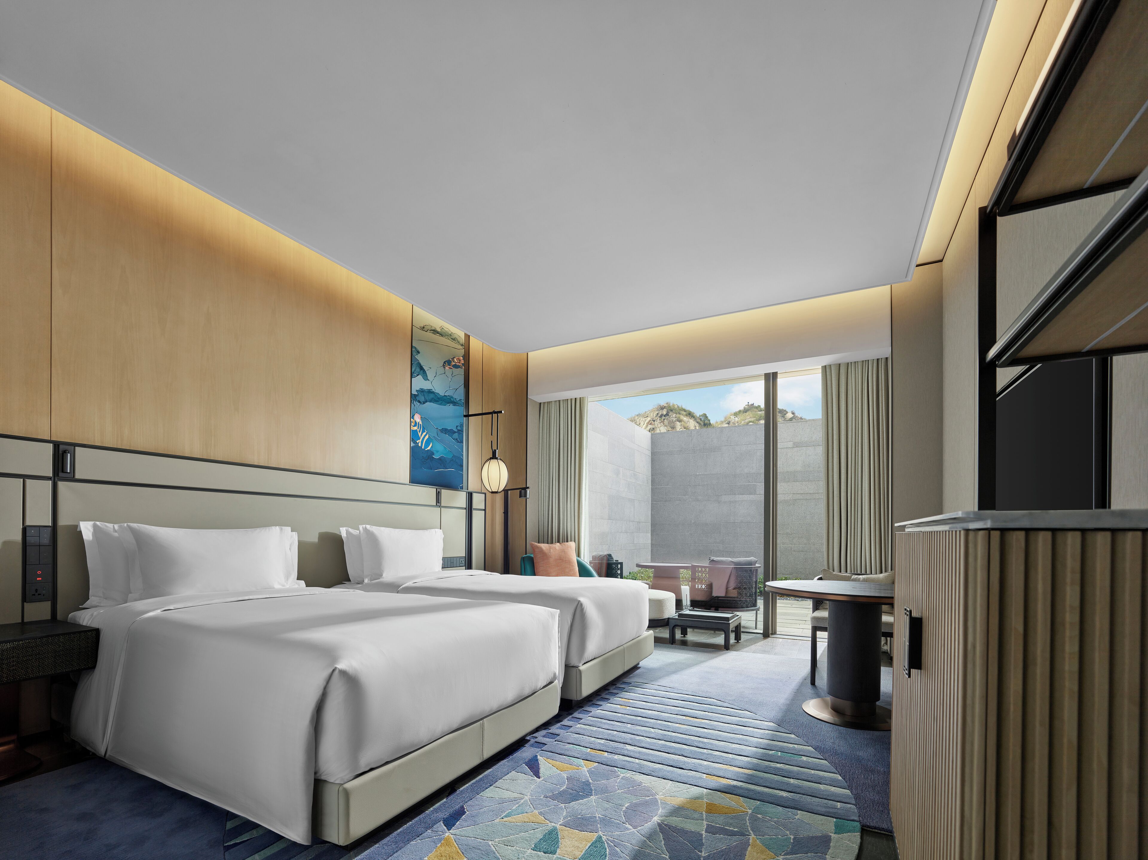 Room, 2 Twin Beds, Mountain View, Courtyard Area | Premium bedding, down comforters, pillowtop beds, free minibar items