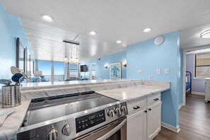 Fridge, microwave, oven, stovetop - Beachfront Gulf House, 602, Sea South Properties (Gulf Shores)