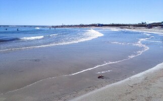 On the beach, white sand