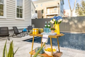 A heated pool - Stunning 6-Bedroom Home with Pool, 5.5 Baths, and Historic Charm, Walk to Dining & Sights! (Charleston)