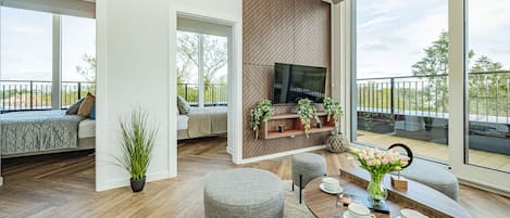 Luxury Penthouse | Living area | 55-inch LCD TV with digital channels