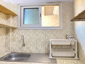 Hair dryer, towels, toilet paper