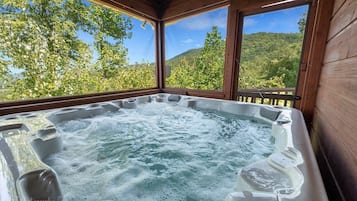 Cabin, 2 Bedrooms | Outdoor spa tub