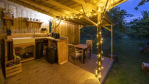 Romantic Tent, Multiple Beds (Yarlington Yurt) | Terrace/patio - Torre Cider Farm (Watchet)