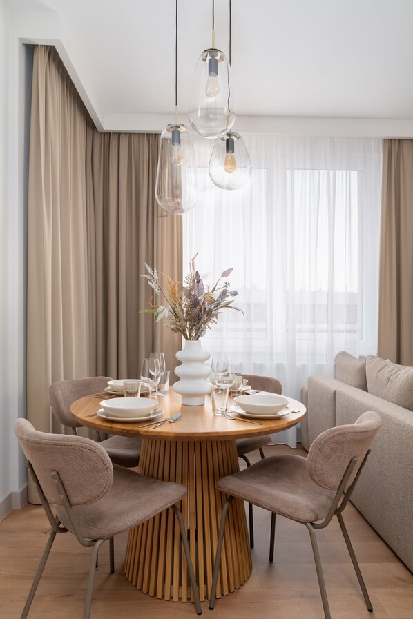 Apartment, 1 Bedroom, Balcony | In-room dining - Beige Apartment Poznań by Renters (Poznan)