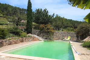 Pool - Stone House in France with Pool & Vineyards (Chambonas)