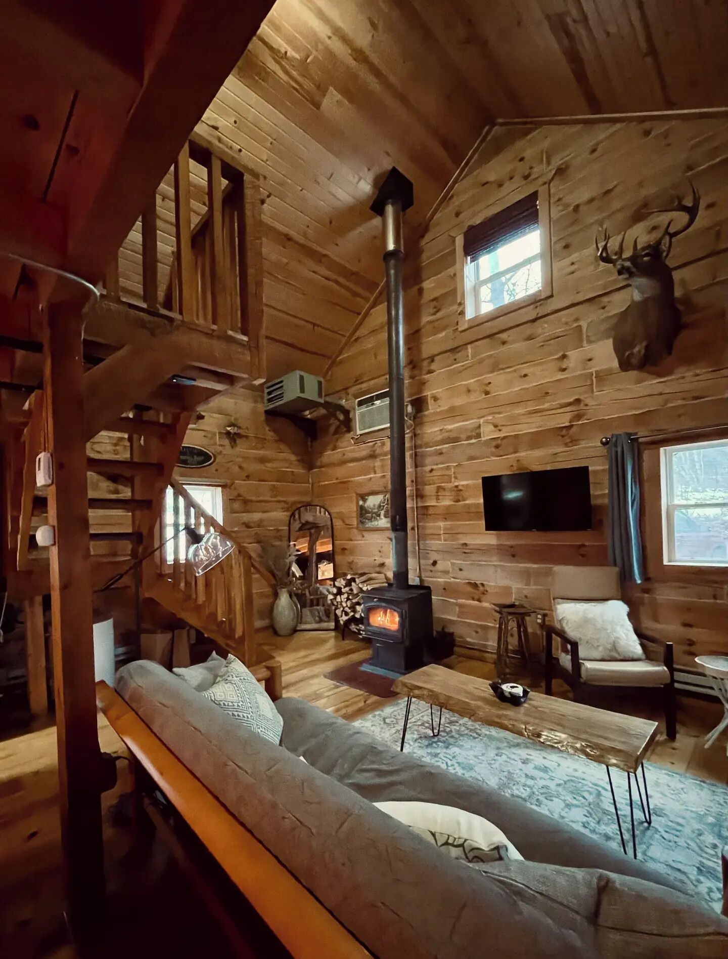 Televisión y chimenea 