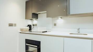 Apartment | Private kitchen | Fridge, microwave, oven, stovetop