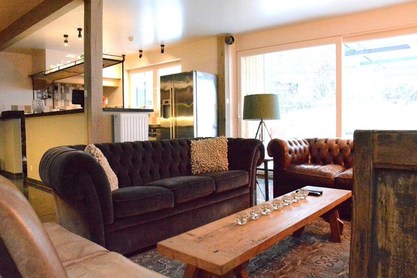 Fireplace, table football