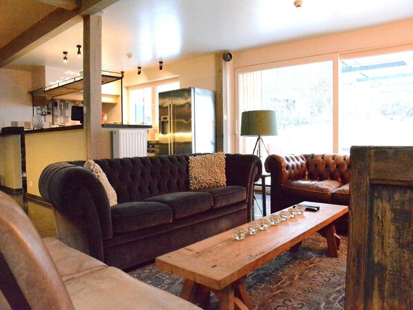 Fireplace, table football