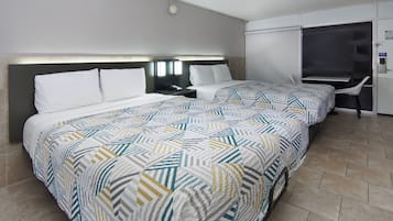 Standard Room, 2 Queen Beds, Non Smoking, Kitchen | Desk, blackout curtains, iron/ironing board, free WiFi