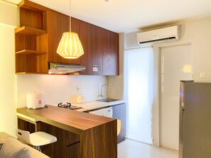 Apartment | Private kitchen | Full-sized fridge, stovetop - Good Deal And Minimalist 1Br At Bassura City Apartment (Jakarta)