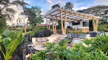 Outdoor banquet area