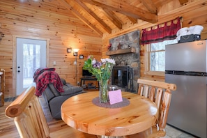 Interior - Bear Hugs cabin nestled in the woods. (Logan)