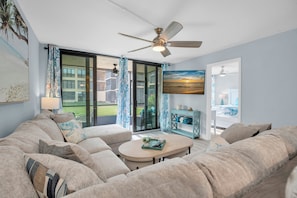 Living area - Indian Shores -2 Bedrooms,Lanai Waterway View, walk to beach, pool hot tub, dock (Indian Shores)