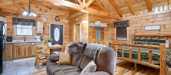 Over the hill and through the woods, to the Cozy Cub cabin we go. 