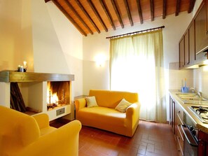 Televisión, chimenea