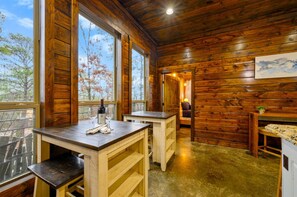 Dining - Above the Clouds · Mountain Marvel: Scenic Deck, Balcony & Game Room (Broken Bow)