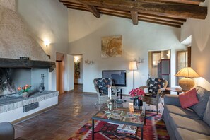 TV, fireplace - Wonderful private villa with WIFI, private pool, A/C, TV and patio, close to San Gimignano (Gambassi Terme)