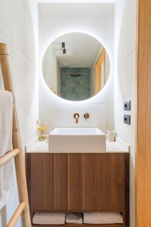Shower, hair dryer