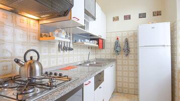 Frigorifero, microonde, piano cottura, lavastoviglie