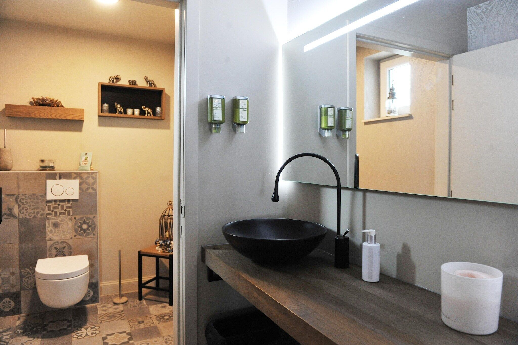 Shower, hair dryer