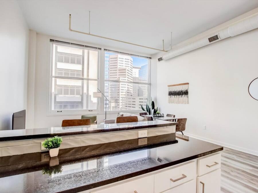 Apartment | Private kitchen | Fridge, microwave, oven, stovetop