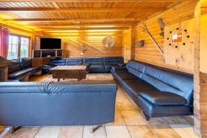 TV connectée, cheminée, table de tennis de table