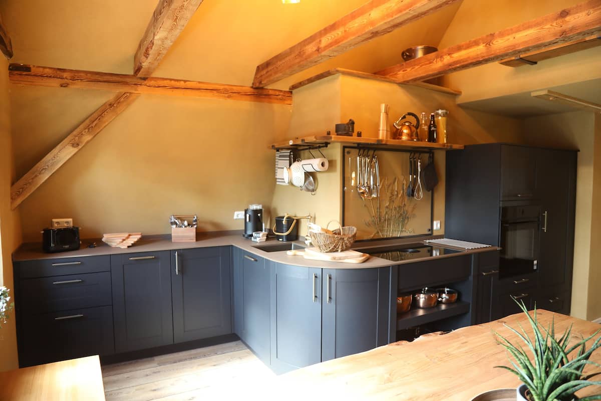 Zum Kahnschuppen | Private kitchen | Full-sized fridge, oven, stovetop, dishwasher