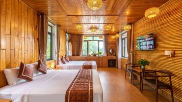 Family Room | Premium bedding, desk, soundproofing, iron/ironing board