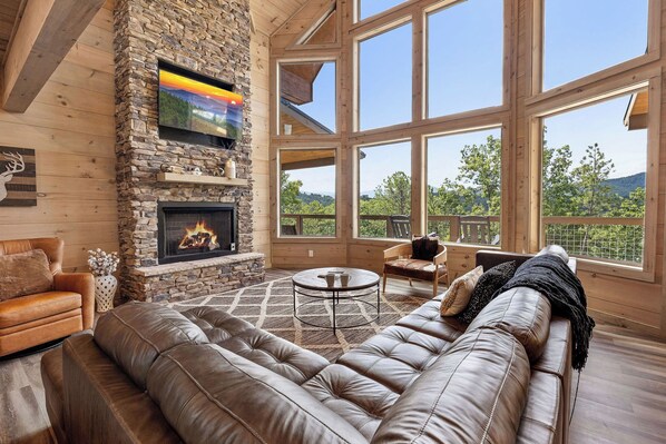 Smart TV, fireplace, video games