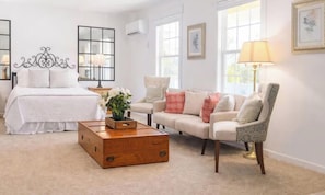 1 bedroom, desk, iron/ironing board, travel crib
