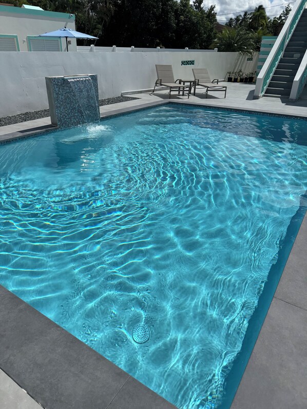 Outdoor pool - Spacious Home with pool, steps from the beach in Puerto Rico! (Vega Alta)