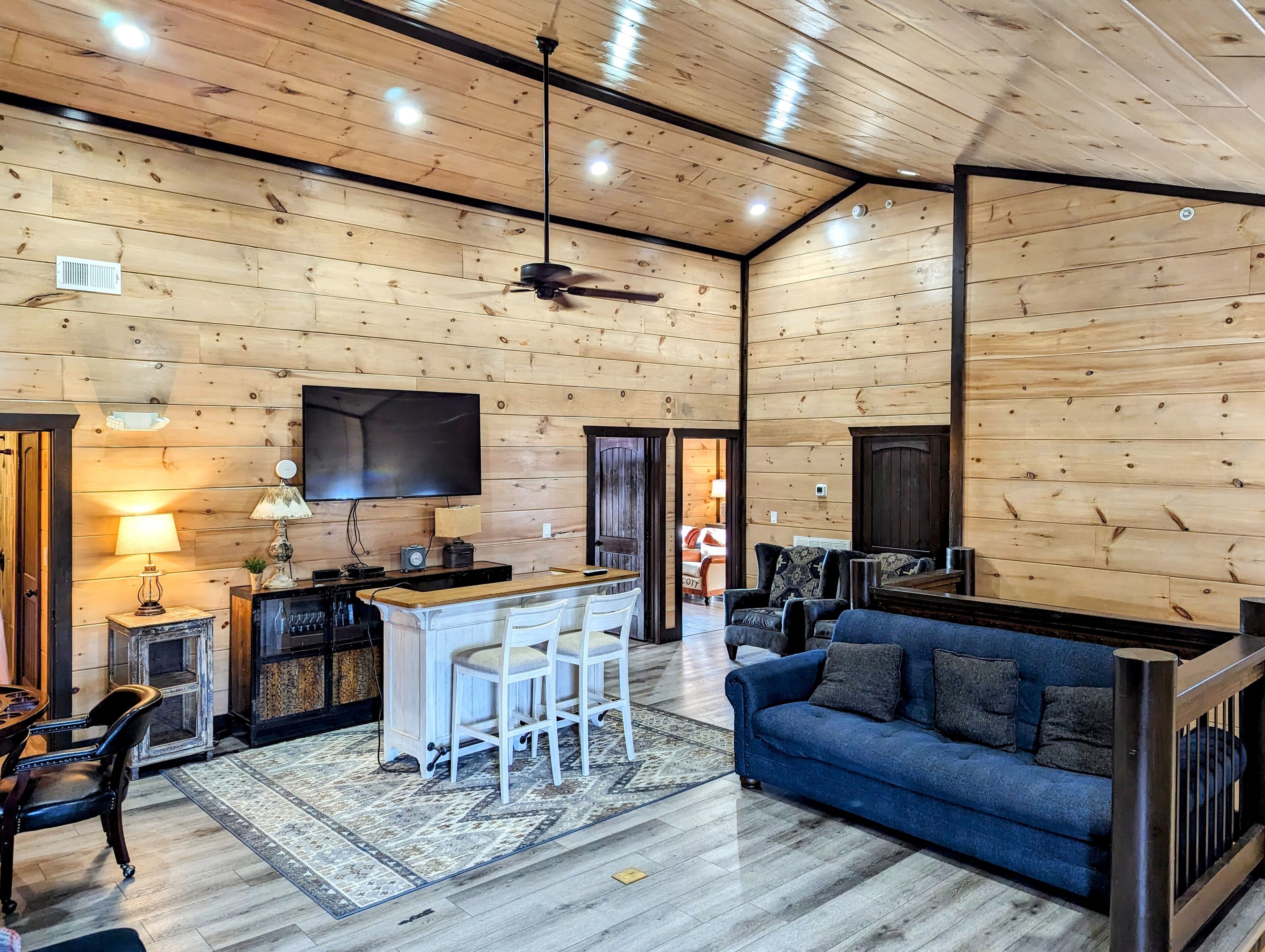 Smart TV, fireplace, video games