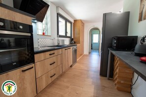 Microwave, oven, dishwasher, high chair
