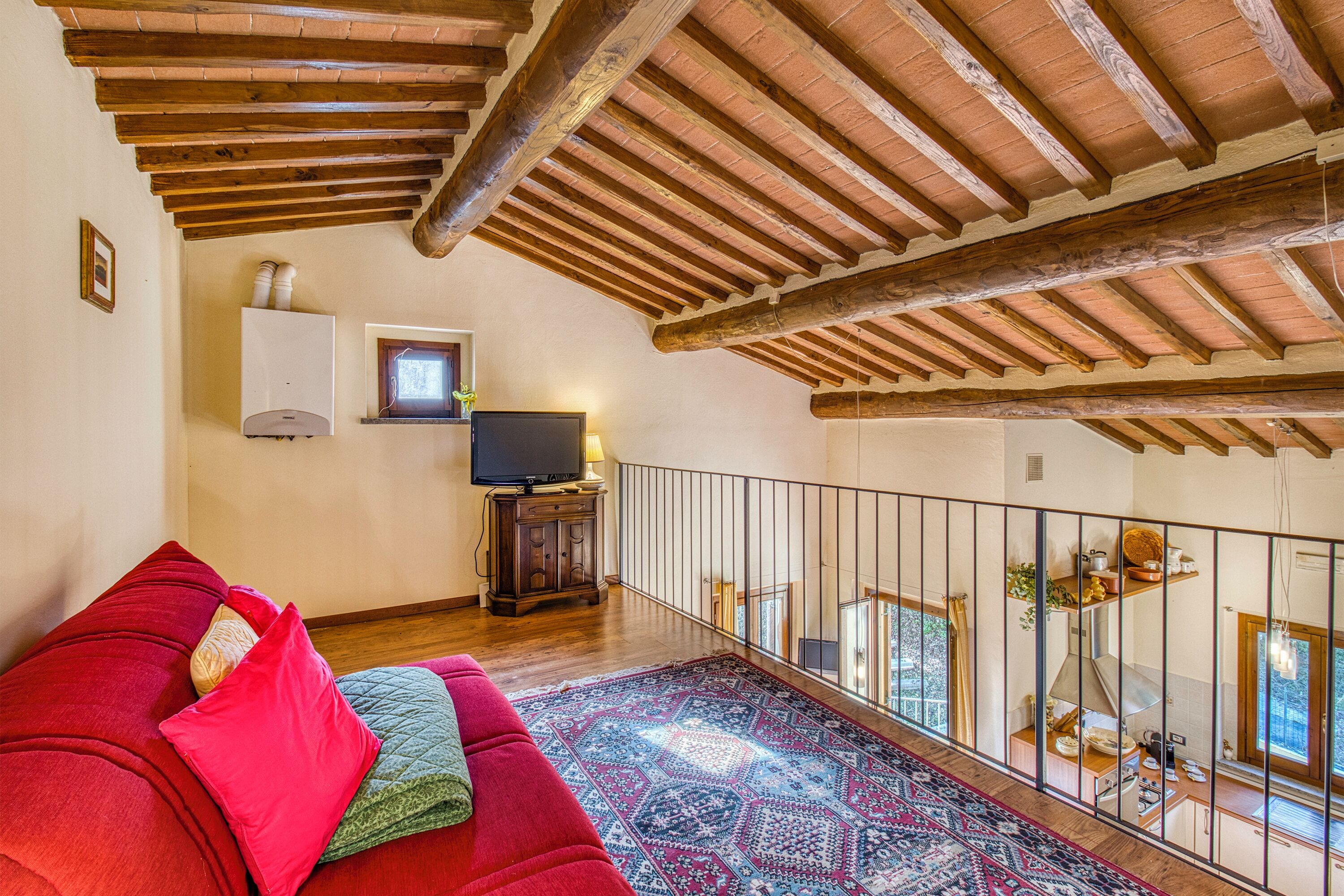 21-inch flat-screen TV with cable channels