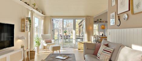 Una Smart TV, una chimenea