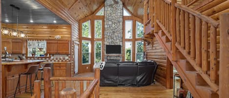 Smart TV, fireplace, video games