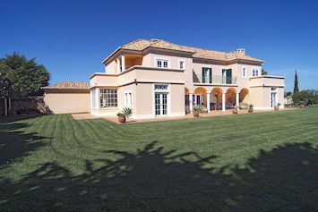 Exterior view with large lawn