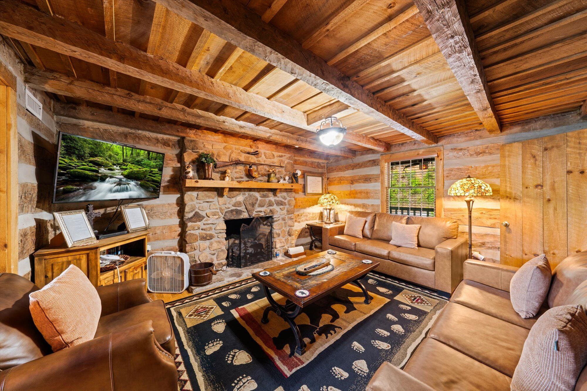 TV, lareira, videogames, pebolim