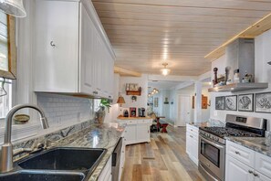 Fridge, microwave, oven, stovetop - 0.1 Miles to Beach • Pet Friendly •  Walk to King & Prince • 2 Master Suites (St Simons Island)