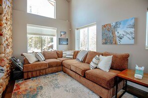 TV connectée, cheminée, chaîne hi-fi