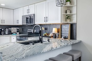 Coffee/tea maker, eco-friendly cleaning products - Riverfront Condo, Super Conveniently Located! (Townsend)