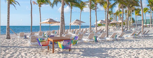 Sun loungers, beach towels
