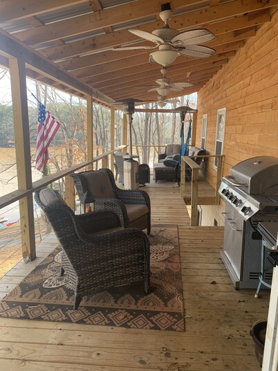 Waterfront Lake Gaston Retreat with beautiful views, Gameroom and covered deck.